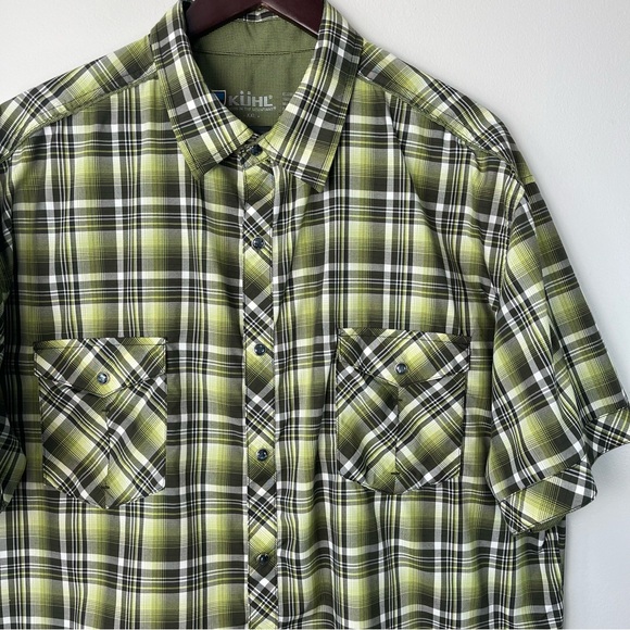 Kuhl Other - KUHL Men's XXL Green Plaid Pearl Snap ELUXUR Short Sleeve Shirt GORPCORE- FLAWED